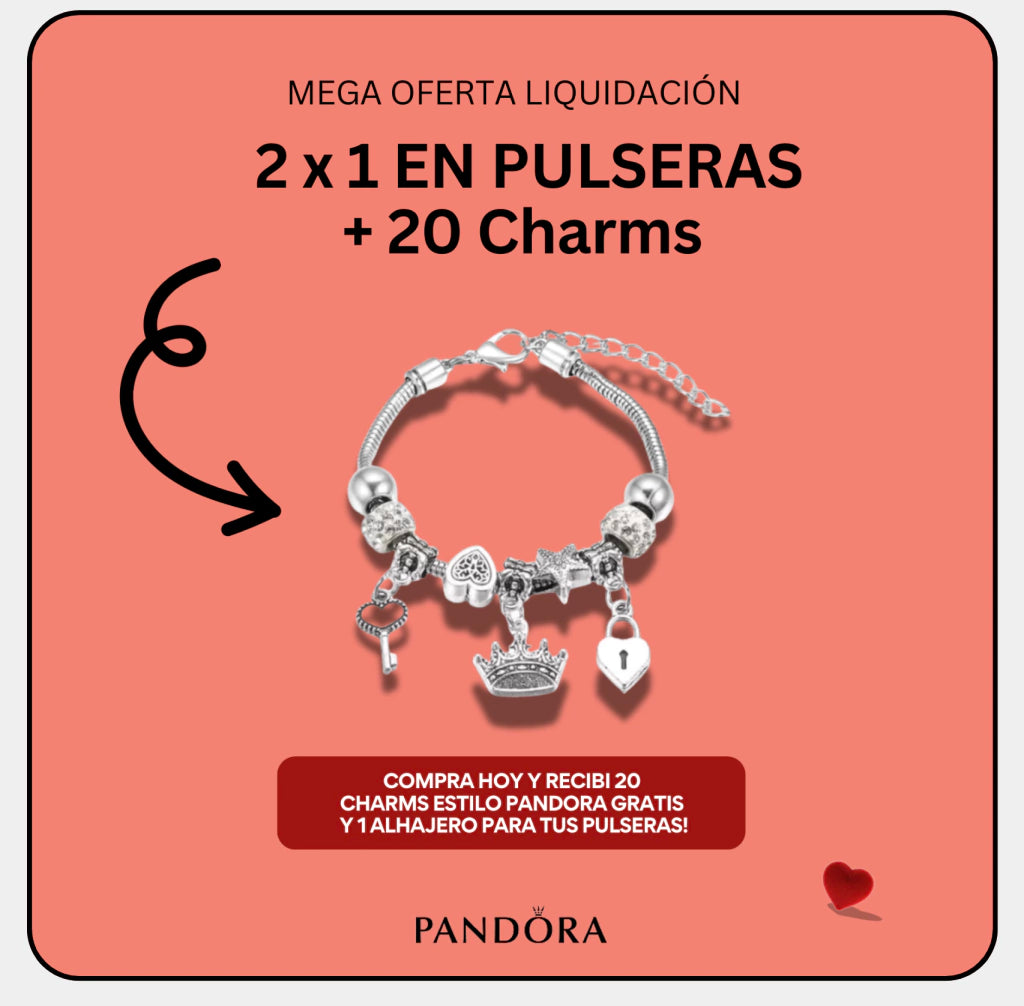 [ 2 x 1 ] Pulsera Importada + 20 Charms de REGALO | Liquidación 50% OFF HOY !