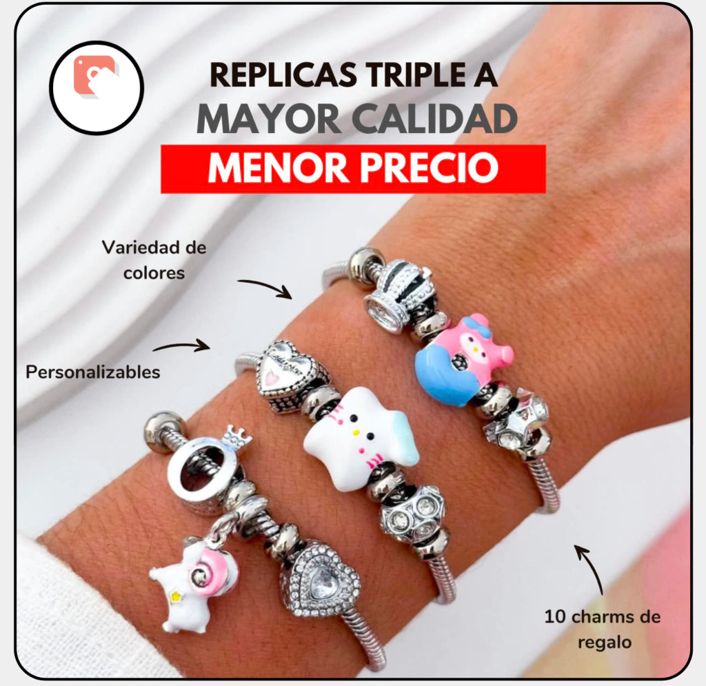 [ 2 x 1 ] Pulsera Importada + 20 Charms de REGALO | Liquidación 50% OFF HOY !